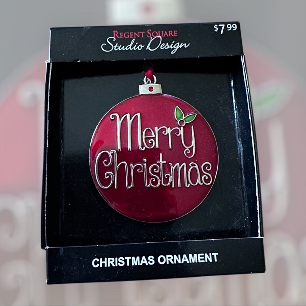 Merry Christmas Ornament - Red